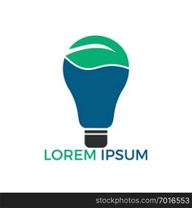 Bulb lamp leaf logo. nature idea innovation symbol.