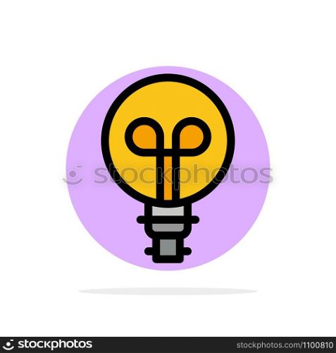 Bulb, Light, Design Abstract Circle Background Flat color Icon