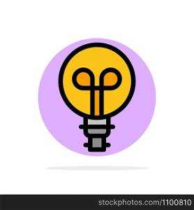 Bulb, Light, Design Abstract Circle Background Flat color Icon