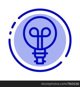 Bulb, Light, Design Blue Dotted Line Line Icon