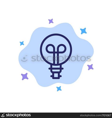 Bulb, Light, Design Blue Icon on Abstract Cloud Background