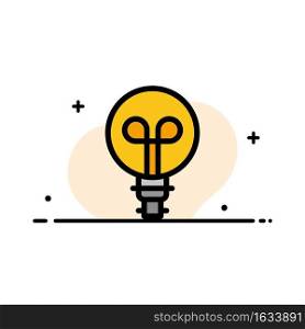Bulb, Light, Design  Business Flat Line Filled Icon Vector Banner Template