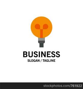 Bulb, Light, Design Business Logo Template. Flat Color