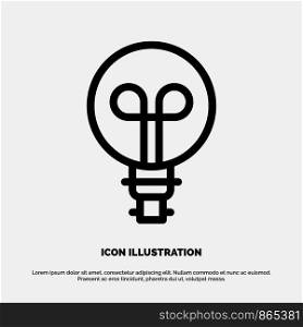 Bulb, Light, Design Line Icon Vector