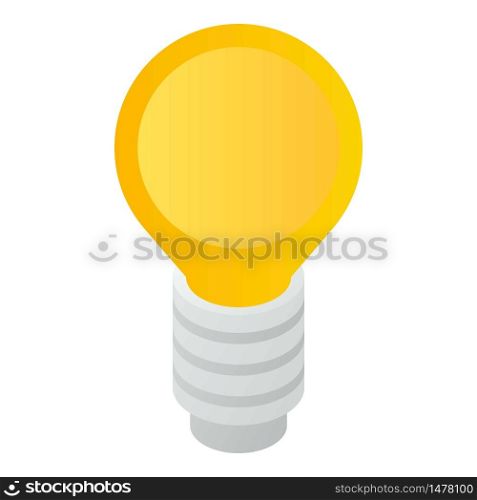 Bulb light icon. Isometric of bulb light vector icon for web design isolated on white background. Bulb light icon, isometric style