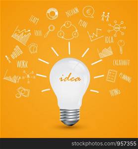 Bulb light idea. concept of big ideas inspiration innovation. vector Illustration