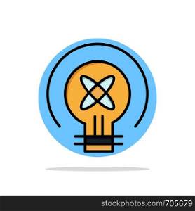 Bulb, Light, Idea, Education Abstract Circle Background Flat color Icon