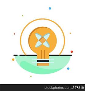 Bulb, Light, Idea, Education Abstract Flat Color Icon Template