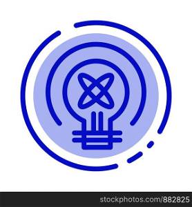 Bulb, Light, Idea, Education Blue Dotted Line Line Icon