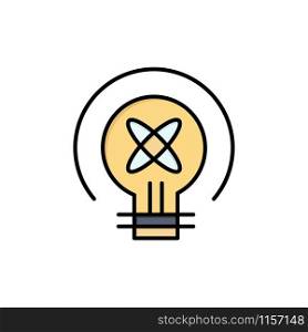 Bulb, Light, Idea, Education Flat Color Icon. Vector icon banner Template