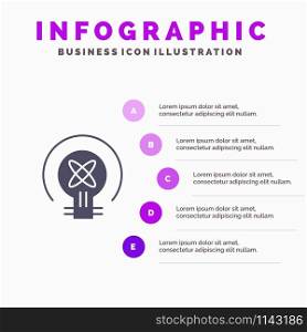 Bulb, Light, Idea, Education Infographics Presentation Template. 5 Steps Presentation