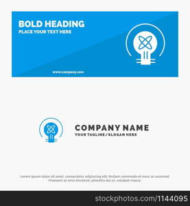 Bulb, Light, Idea, Education SOlid Icon Website Banner and Business Logo Template