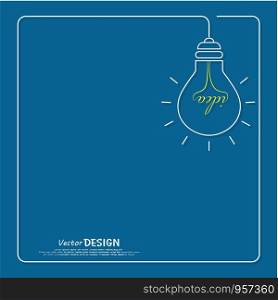 Bulb light idea on blue background .the concept is big ideas inspiration ,vector design