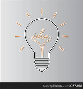 Bulb light idea on gray background .the concept is big ideas inspiration ,vector design