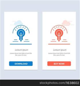 Bulb, Light, Light Bulb, Tips  Blue and Red Download and Buy Now web Widget Card Template