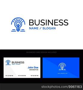 Bulb, Light, Light Bulb, Tips Blue Business logo and Business Card Template. Front and Back Design