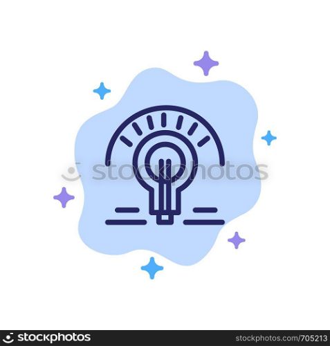 Bulb, Light, Light Bulb, Tips Blue Icon on Abstract Cloud Background