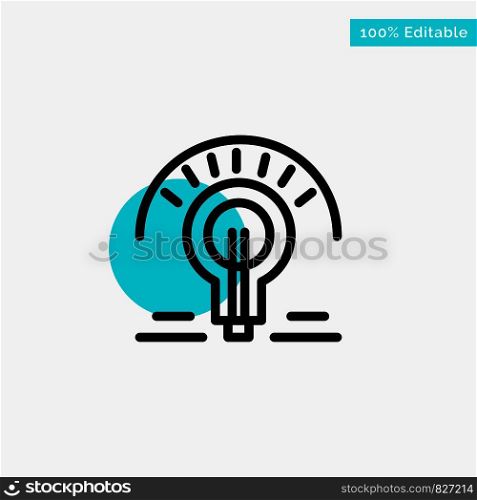 Bulb, Light, Light Bulb, Tips turquoise highlight circle point Vector icon