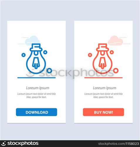 Bulb, Light, Motivation Blue and Red Download and Buy Now web Widget Card Template