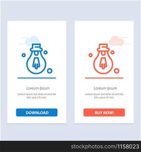 Bulb, Light, Motivation Blue and Red Download and Buy Now web Widget Card Template