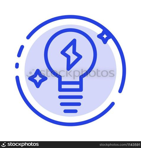 Bulb, Light, Power Blue Dotted Line Line Icon