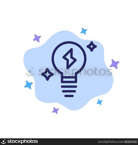 Bulb, Light, Power Blue Icon on Abstract Cloud Background