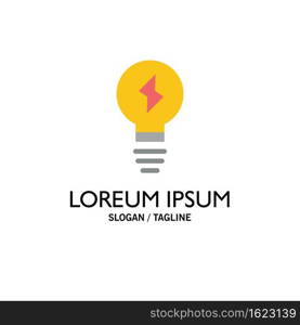Bulb, Light, Power Business Logo Template. Flat Color