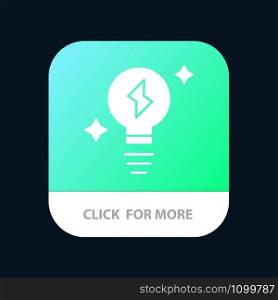 Bulb, Light, Power Mobile App Button. Android and IOS Glyph Version