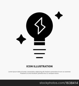 Bulb, Light, Power solid Glyph Icon vector