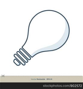 Bulb Line Art Icon Vector Logo Template Illustration Design. Vector EPS 10.