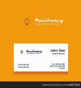 Bulb logo Design with business card template. Elegant corporate identity. - Vector