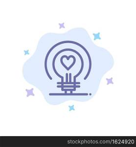 Bulb, Love, Heart, Wedding Blue Icon on Abstract Cloud Background