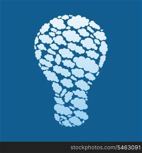 Bulb made of clouds. A vector illustration