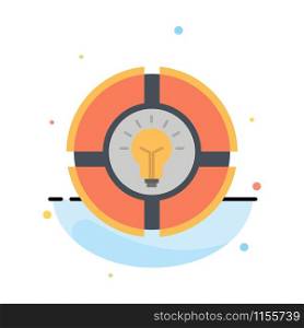 Bulb, Pie, Chat, Light, Idea Abstract Flat Color Icon Template