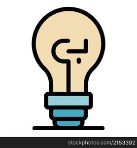 Bulb project icon. Outline bulb project vector icon color flat isolated. Bulb project icon color outline vector