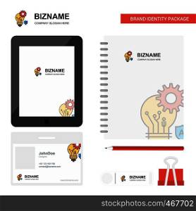 Bulb setting Business Logo, Tab App, Diary PVC Employee Card and USB Brand Stationary Package Design Vector Template