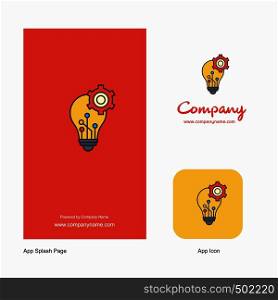 Bulb setting Company Logo App Icon and Splash Page Design. Creative Business App Design Elements
