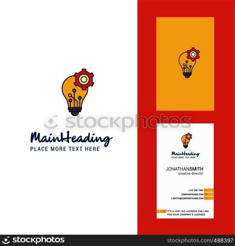 Bulb setting Creative Logo and business card. vertical Design Vector