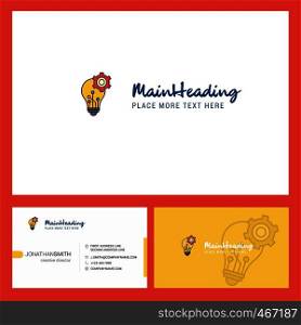 Bulb setting Logo design with Tagline & Front and Back Busienss Card Template. Vector Creative Design