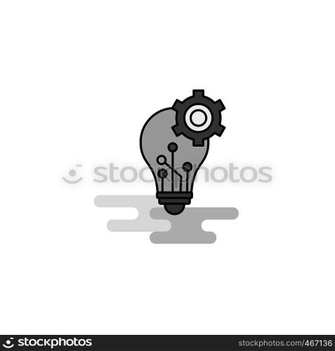 Bulb setting Web Icon. Flat Line Filled Gray Icon Vector