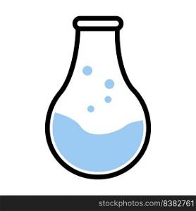 Bulb shaped flask semi flat color vector object. Full sized item on white. Laboratory equipment. Medical instrument. Simple cartoon style illustration for web graphic design and animation. Bulb shaped flask semi flat color vector object