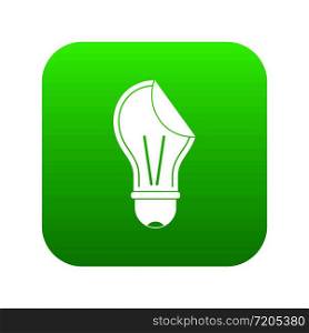 Bulb sticker icon digital green for any design isolated on white vector illustration. Bulb sticker icon digital green