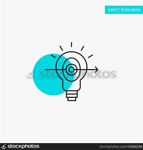 Bulb, Success, Focus, Business turquoise highlight circle point Vector icon