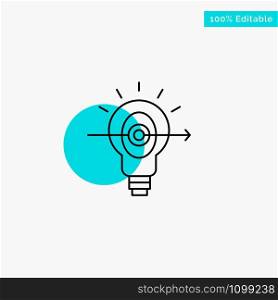 Bulb, Success, Focus, Business turquoise highlight circle point Vector icon