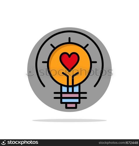 Bulb, Valentine, Light, Light Bulb, Tips Abstract Circle Background Flat color Icon