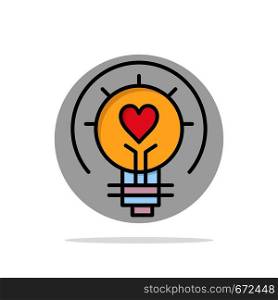 Bulb, Valentine, Light, Light Bulb, Tips Abstract Circle Background Flat color Icon