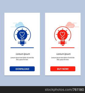 Bulb, Valentine, Light, Light Bulb, Tips Blue and Red Download and Buy Now web Widget Card Template