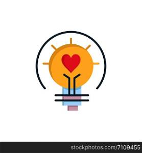 Bulb, Valentine, Light, Light Bulb, Tips Flat Color Icon. Vector icon banner Template