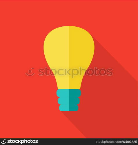 Bulb vector Icon in flat style. Classic lamp picture for ideas, brainstorming, illumination concepts, web, app, icons, infographics, logotype design. Isolated on white background. . Bulb Vector Icon in Flat Style Design. . Bulb Vector Icon in Flat Style Design.