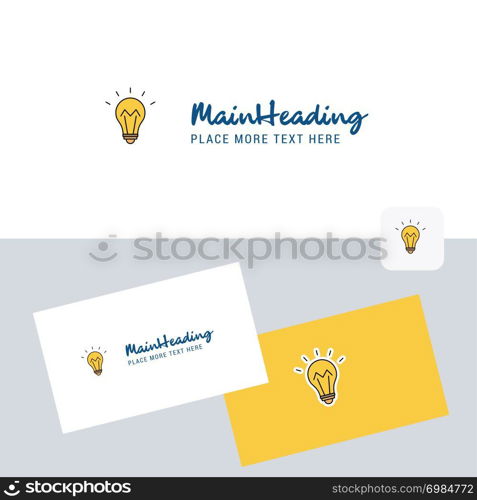 Bulb vector logotype with business card template. Elegant corporate identity. - Vector